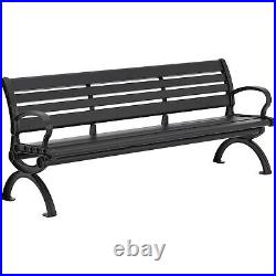 Global Industrial 6' Aluminum Park Bench with Backrest Black