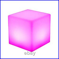 Glowing Cube Stool Chair 16 RGB Color Change Bar Party Yard Decor LED withRemote