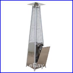 Goplus 42,000BTU Outdoor Pyramid Propane Glass Tube Dancing Flames Patio Heater