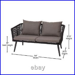 Gray 4 Piece Contemporary Outdoor Patio Furniture Set With Coffee Table