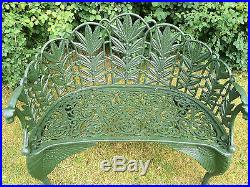Green Laurel design Cast iron garden Bench antique style bench