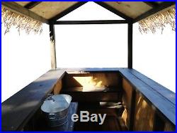 HUGE TIKIBAR Outdoor Tiki Bar Hut BACKYARD TIKI HUT with stools & sink 5 PIECE SET