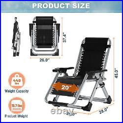 H&ZT Padded Zero Gravity LawnChair Anti Gravity Lounge Chair Adjustable Recliner