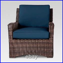 Halsted All Weather Wicker Patio Club Chair Navy Threshold