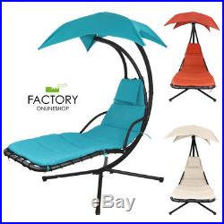 Hammock Chair Hanging Lounge Chaise Outdoor Patio Porch Canopy Beige/Blue/Orange
