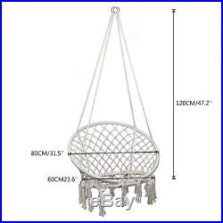 Hammock Chair Macrame Swing, 330 Pound Capacity, Hanging Cotton rope Chair