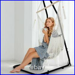 Hammock Stand Chair Swings Hanging Chair Height Adjustable Steel Frame Black
