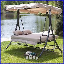 Hammock Swing Bed Double Hanging Patio 2 Person Chair Convertible Seat Canopy