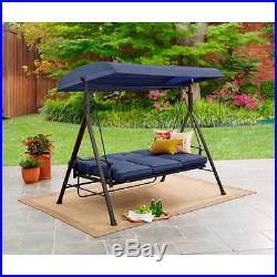 Hammock Swing Belden Park 3-Person Chair Outdoor Seat Patio Garden Yard Blue