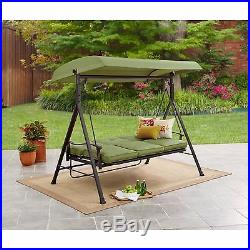 Hammock Swing with Canopy Outdoor Patio Yard Furniture Steel Cushioned Green New