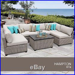 Hampton 7 Piece Outdoor Wicker Patio Furniture Set 07a
