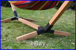 Hängemattegestell Hängegestell aus Holz mit Hängematte Gartenliege 200 x 80 cm