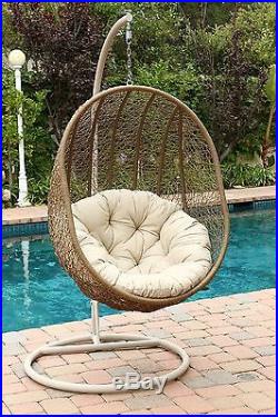 Hanging Basket Chair Patio Furniture Slings Wicker Egg Outdoor Cushions Swing