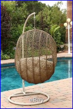 Hanging Basket Chair Patio Swinging Chairs Wicker Egg Outdoor Cushions Swing