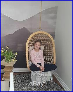 Hanging Cane Wicker Swing Egg Chair