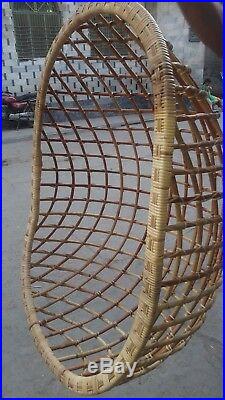 Hanging Cane Wicker Swing Egg Chair