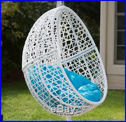 Hanging Chair With Stand Egg Wicker Swinging Patio Furniture Swing Outdoor Deck