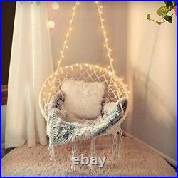 Hanging Chair for Bedroom Hammock Chair Swing with Lights and Hardware Kits