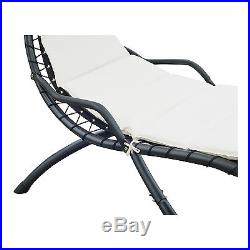 Hanging Chaise Lounger Air Porch Hammock Swing Chair Canopy Arc Stand Steel New