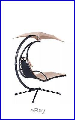 Hanging Chaise Lounger Chair Arc Stand Air Porch Swing Hammock Chair Canopy