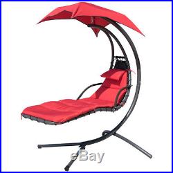 Hanging Chaise Lounger Chair Arc Stand Air Porch Swing Hammock Chair Canopy US