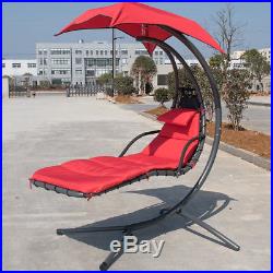 Hanging Chaise Lounger Chair Arc Stand Air Porch Swing Hammock Chair Canopy US