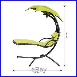 Hanging Chaise Lounger Chair Swing Hammock Stand Air Porch Chai 275lbs steel PVC