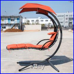 Hanging Chaise Lounger Chair Swing Hammock Stand Air Porch Chai for Yard Garden