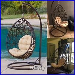 Hanging Egg Chair Outdoor Swing Stand Tear Drop Hammock Porch Patio All Weather