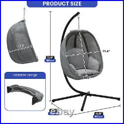 Hanging Egg Chair Patio Swing Foldable Hammock Stand Steel Waterproof With Cushion