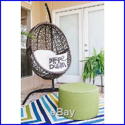 Hanging Egg Chair Swing Resin Wicker Cushion Stand Outdoor Yard Garden Furniture