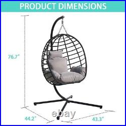 Hanging Egg Swing Chair Stand Hammock Patio Chair Indoor Outdoor withCushion