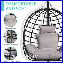 Hanging Egg Swing Chair Stand Hammock Patio Chair Indoor Outdoor withCushion