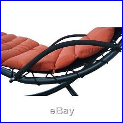 Hanging Lounge Seat with Shade Canopy Outdoor Steel Frame Furniture Patio New