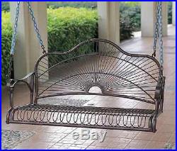 Hanging Porch Swing Outdoor Iron Loveseat Chair Patio Balcony Garden Sofa Yard