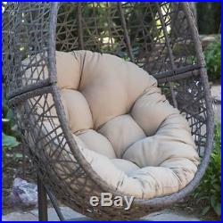 Hanging Swing Chair Patio Seat Outdoor Porch Sunroom Wicker Egg Shape