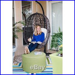 Hanging Wicker Chair With Stand Egg Swinging Indoor Outdoor Swing Porch Patio