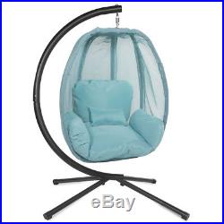 Hanging swing Egg Chair hammocks Stand & Fabric Cushion Patio Indoor new