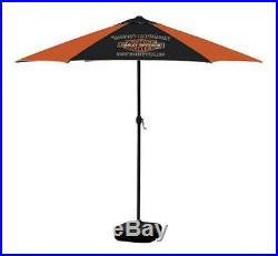 Harley-Davidson Bar & Shield Patio Umbrella, 8ft Pole, Orange & Black UMB302646