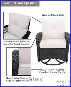 Harlie & Stone Outdoor Swivel Rocker Patio Chairs Set of 2