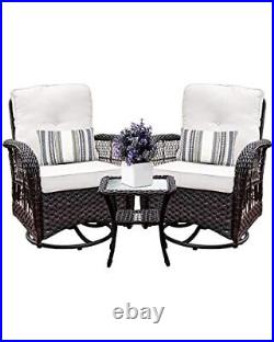 Harlie & Stone Outdoor Swivel Rocker Patio Chairs Set of 2 Matching with Side Ta