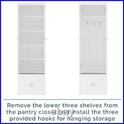 Harper 3Pc Entryway Set White Hall Tree & 2 Pantry Closets