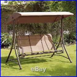 Havana 3-Seat Steel Swing Backyard Canopy Outdoors Furniture Bronze Yard New