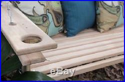 Heavy Duty 4 or 5 Foot Cypress Porch Swing Swings with Cupholders USA