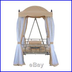 Heavy Duty Convertible Patio Swing Bed Chair Canopy Furniture With Mosquito Net