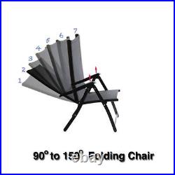 Heavy Duty Folding Chair Adjustable Garden Patio Outdoor Indoor Chairs 7 Angles