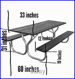 Heavy-duty Aluminum 8ft. Picnic table frame Rosendale Picnic Tables