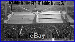 Heavy-duty aluminum picnic table frame with Stainless steel hardware