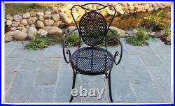 High Quality Metal Indoor Outdoor Table Chair Set Patio Cafe Black Large Size