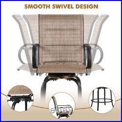 High Swivel Stools Patio Padded Texteline High Top Bistro Set Rotating Bar Chair